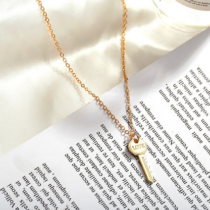 New Fashion Style Creative Key Lock Pendant Four-layer Necklace