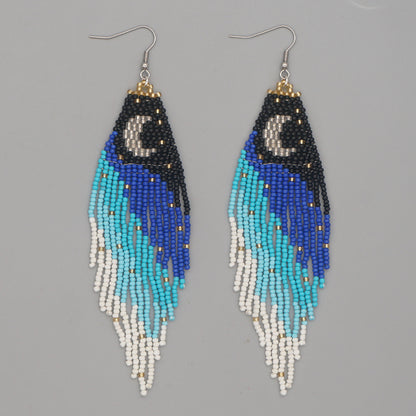 Bohemian Ethnic Hand-woven Tassel Long Earrings