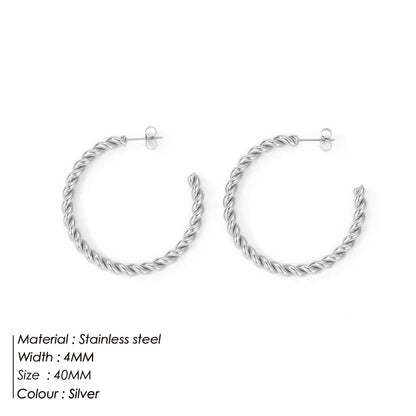 Simple Style Geometric 304 Stainless Steel Earrings