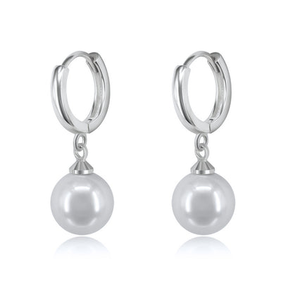 Retro Shell Beads Earrings Simple Style Long Pearl Earrings