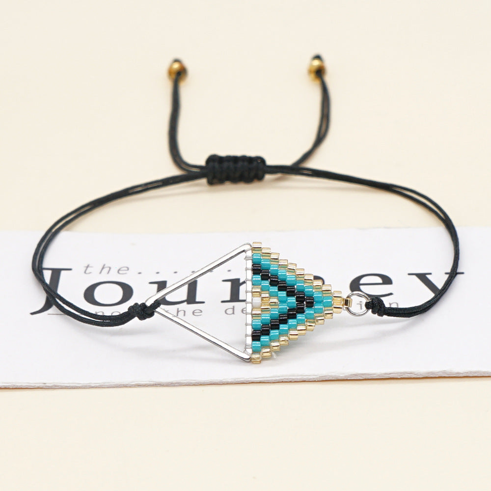 Ethnic Style Beads Hand-woven Triangle Geometry Bracelet