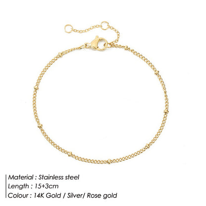 Korea Stainless Steel Double-layer Bracelet Bead Chain Bracelet Adjustable Jewelry Wholesale