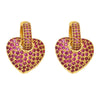 Fashion Micro-inlaid Color Heart-shaped Zircon Copper Earrings