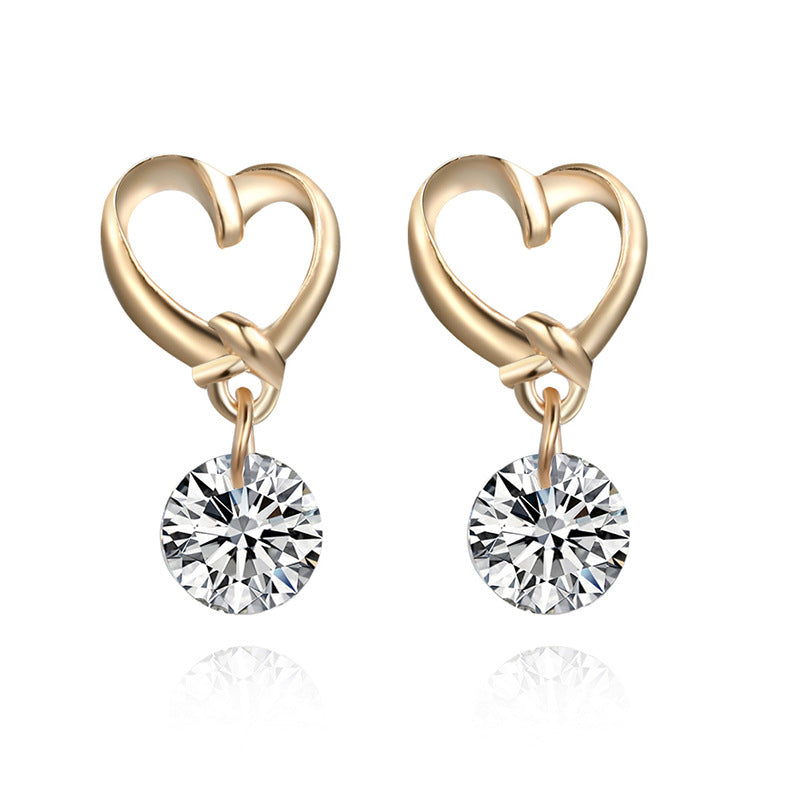 Fashion Geometric Plating Alloy Rhinestones Zircon Earrings