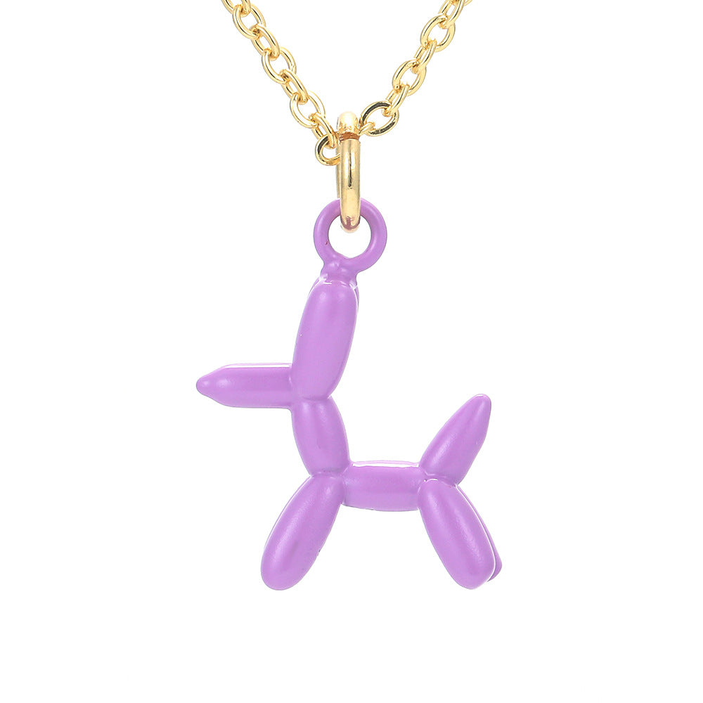 Solid Color Cute Cartoon Puppy Decor Necklace Multicolors