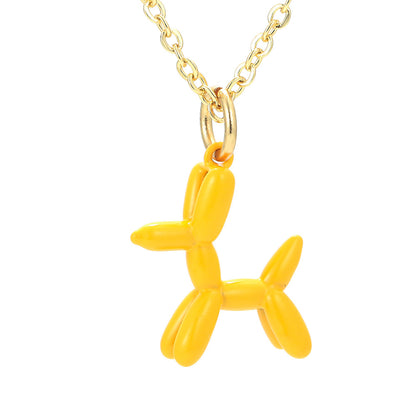 Solid Color Cute Cartoon Puppy Decor Necklace Multicolors