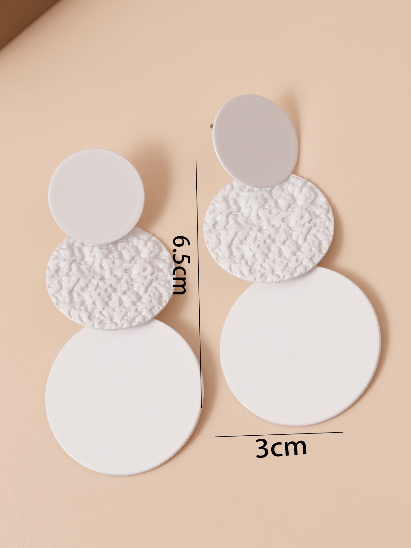 Geometric Concave-convex Color Matching Round Slice Earrings