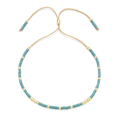 1 Piece Bohemian Geometric Glass Irregular Knitting Tassel Women's Bracelets