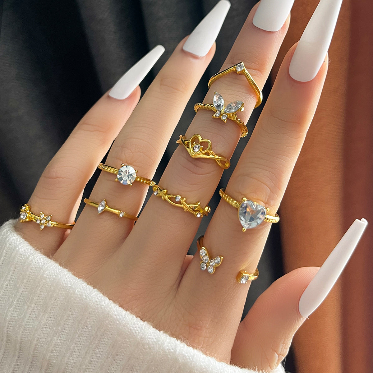 Fashion Geometric Alloy Inlay Rhinestones Women's Ring