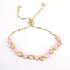 Fashion Colorful Oil Heart-shaped Female Zircon Adjustable Copper Bracelet