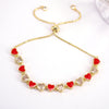 Fashion Colorful Oil Heart-shaped Female Zircon Adjustable Copper Bracelet