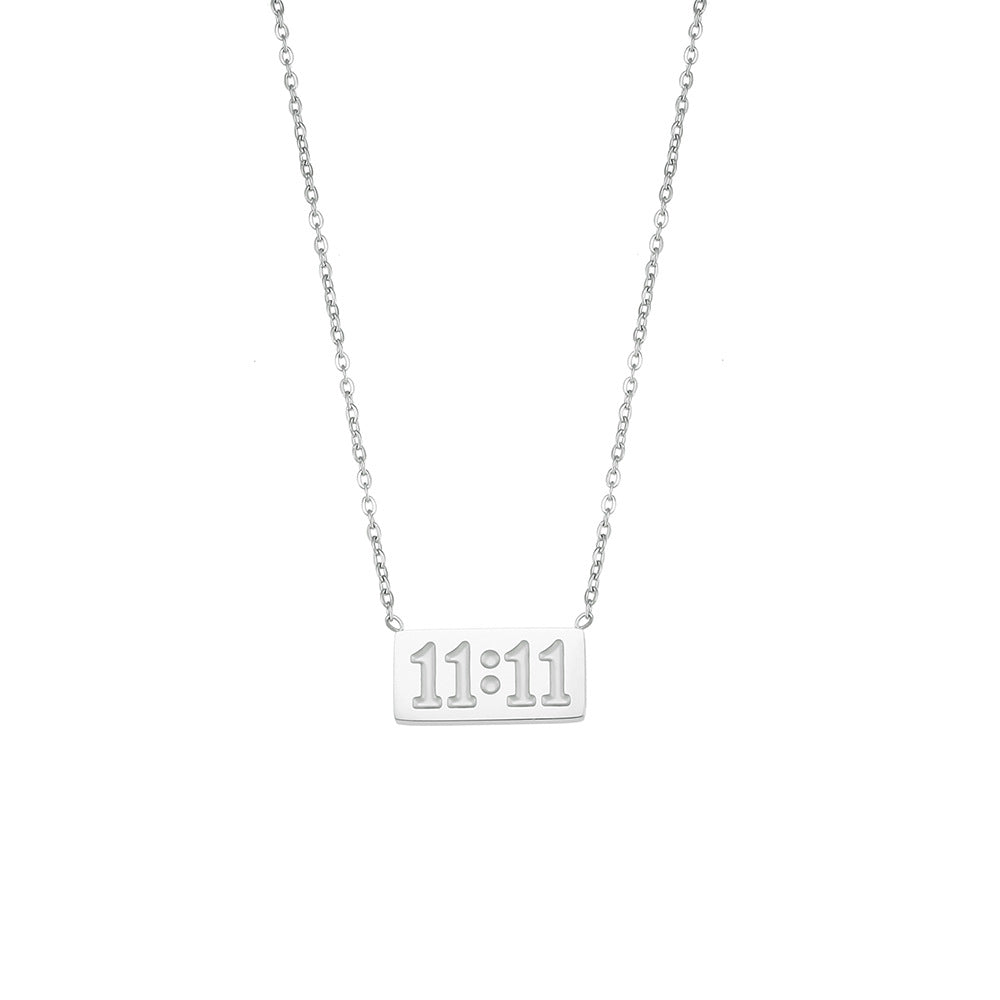 Stainless Steel Simple Style Classic Style Number Plating Pendant Necklace