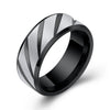 Fashion Simple Inner Arc Double Bevel Twill Frosted Ring For Women