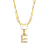 Vintage Style Letter Stainless Steel Plating Inlay Zircon Pendant Necklace