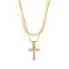 Vintage Style Letter Stainless Steel Plating Inlay Zircon Pendant Necklace