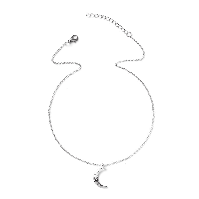 Fashion Simple Crescent Shape Pendant Clavicle Chain Necklace  Female