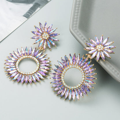 Fashion Geometric Diamond Alloy Rhinestones Earrings