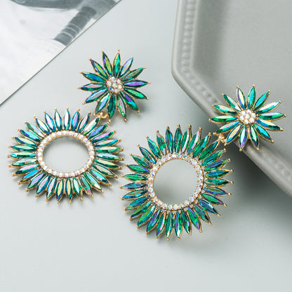 Fashion Geometric Diamond Alloy Rhinestones Earrings