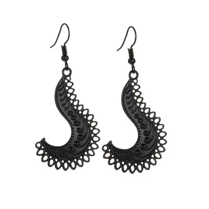 Vintage Style Hollow Hook Pendant Alloy Women's Earrings