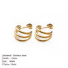 Fashion Geometric 304 Stainless Steel No Inlaid 14K Gold Plated Earrings