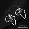 New Fashion Simple African Map Shape Pendant Gold Stainless Steel Earrings