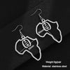 New Fashion Simple African Map Shape Pendant Gold Stainless Steel Earrings