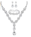 Bridal Jewelry Necklace Bracelet Earring Set Three-piece Hollow Jewelry