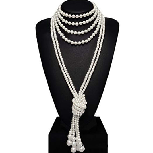 Gothic Hip-hop Exaggerated Pearl Artificial Pearls Imitation Pearl Wholesale Sweater Chain Necklace