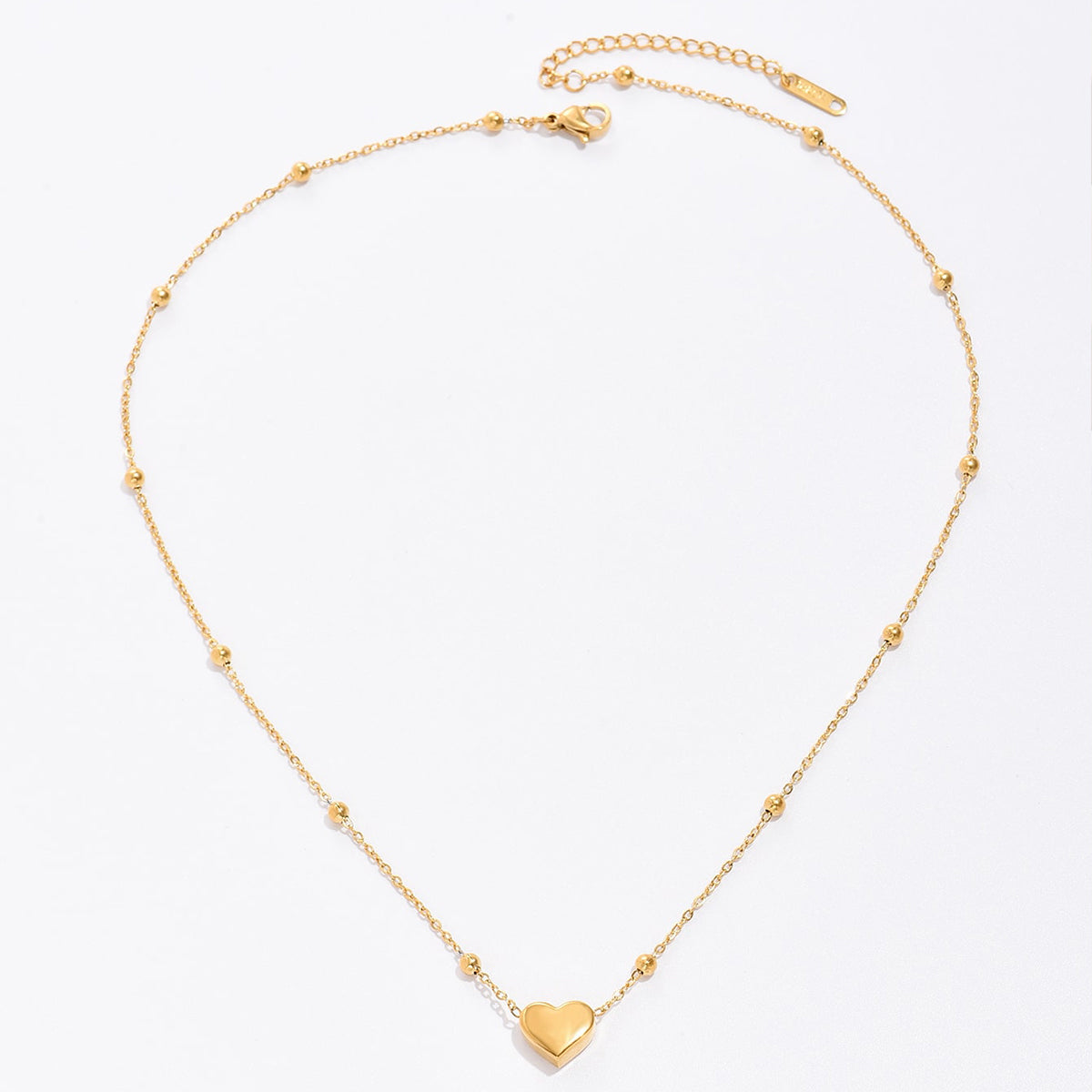 Fashion Sweet Simple Heart Electroplated Gold Stainless Steel Necklace