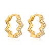 Fashion Irregular Circle Butterfly Wave Copper Plating 18k Gold Zircon Geometric Earrings