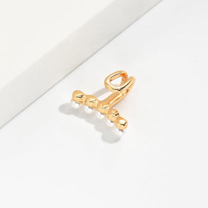 Fashion Creative Simple Copper Electroplated 18k Gold Inlaid Pearl Ear Bone Clip