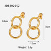 New Style 18k Gold Plated Stainless Steel Hollow Circle Pendant Earrings