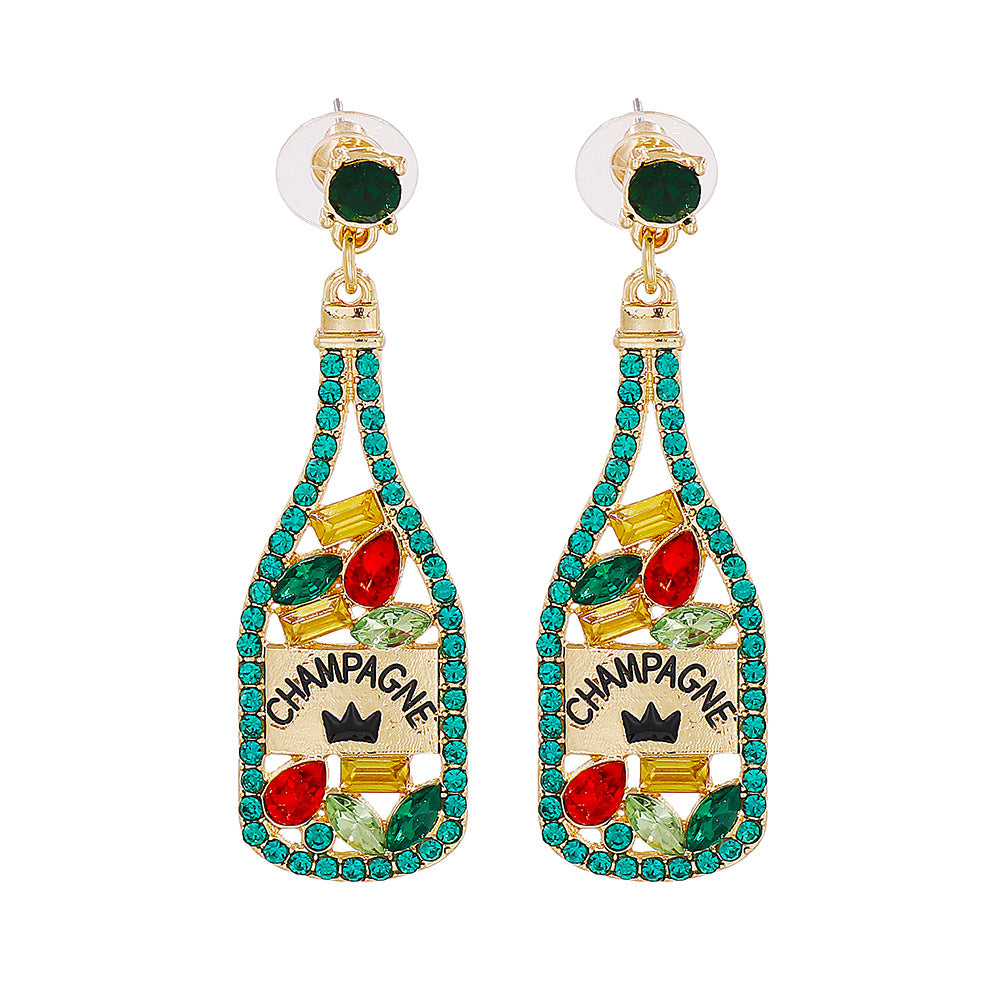 New Spring Fashion Wine Bottle Letter Earrings Women