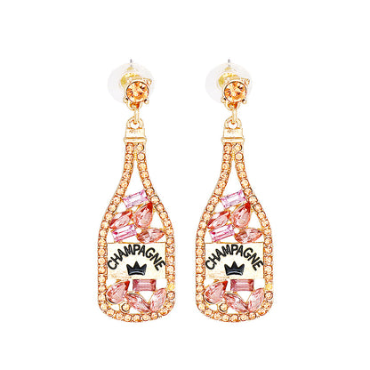 New Spring Fashion Wine Bottle Letter Earrings Women