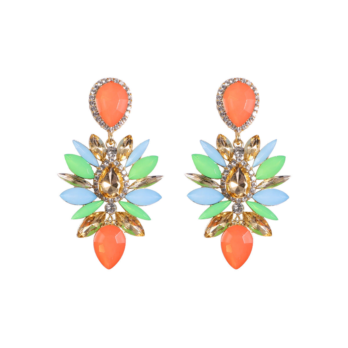 Women's Retro Bohemian Geometric Water Drop Alloy Earrings Diamond Artificial Gemstones Artificial Rhinestones Drop Earrings