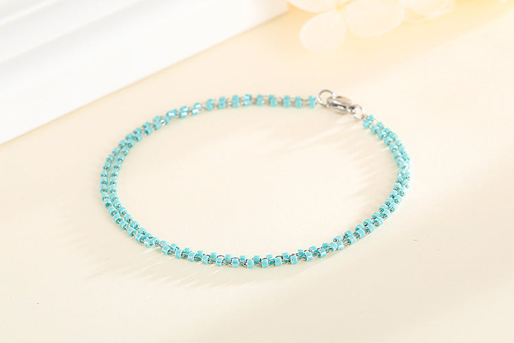 Wholesale Jewelry Bohemian Style Color Gravel Stainless Steel Bracelet Gooddiy