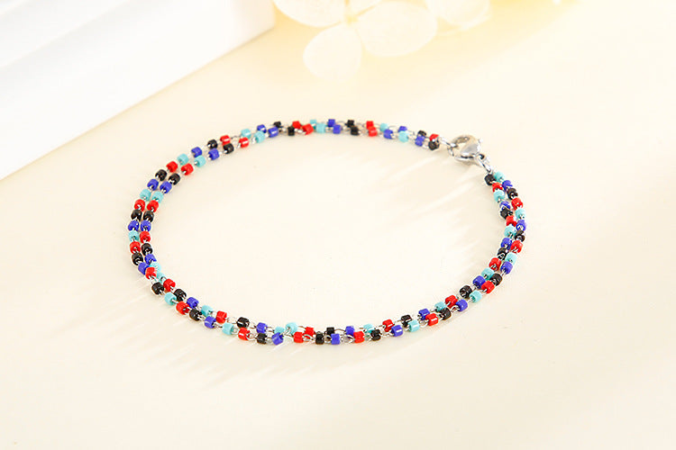 Wholesale Jewelry Bohemian Style Color Gravel Stainless Steel Bracelet Gooddiy