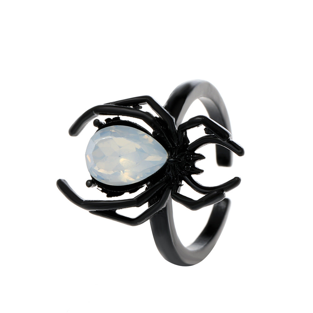 Gothic Spider Alloy Plating Rhinestones Couple Ring