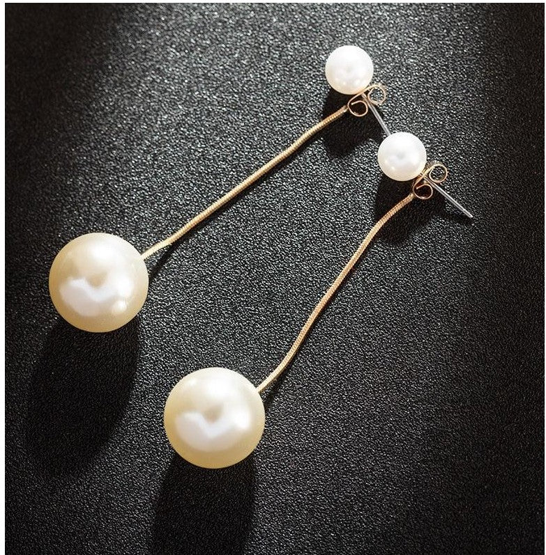 Women's Simple Style Pearl Imitation Pearl Earrings Inlaid Pearls Artificial Pearl Earrings