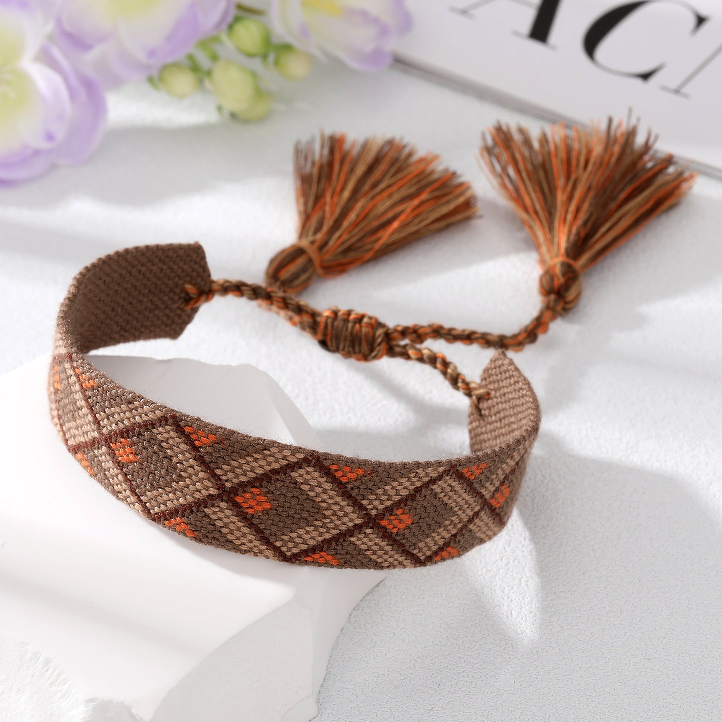 Fashion Plaid Tassel Argyle Cloth Knitting No Inlaid Bracelets