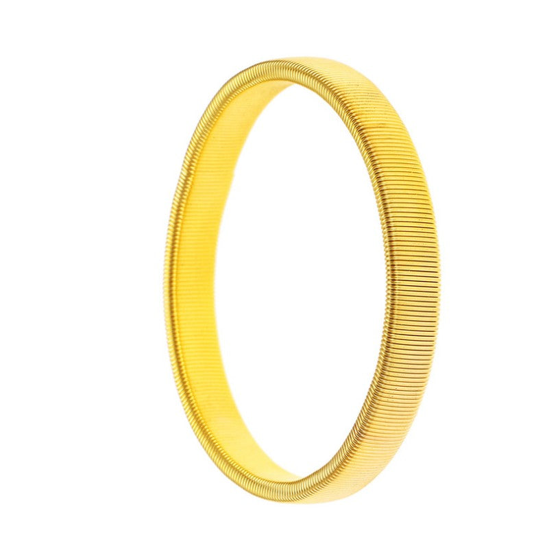 Fashion Simple Style Round Stainless Steel Plating No Inlaid Bangle