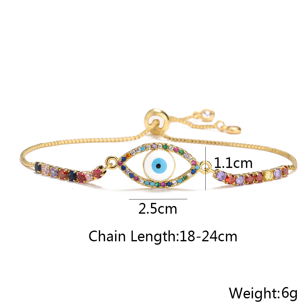 Women's Fashion Eye Copper Bracelets Inlaid Zircon Zircon Copper Bracelets