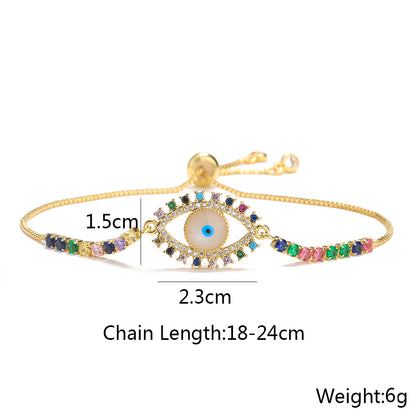 Women's Fashion Eye Copper Bracelets Inlaid Zircon Zircon Copper Bracelets