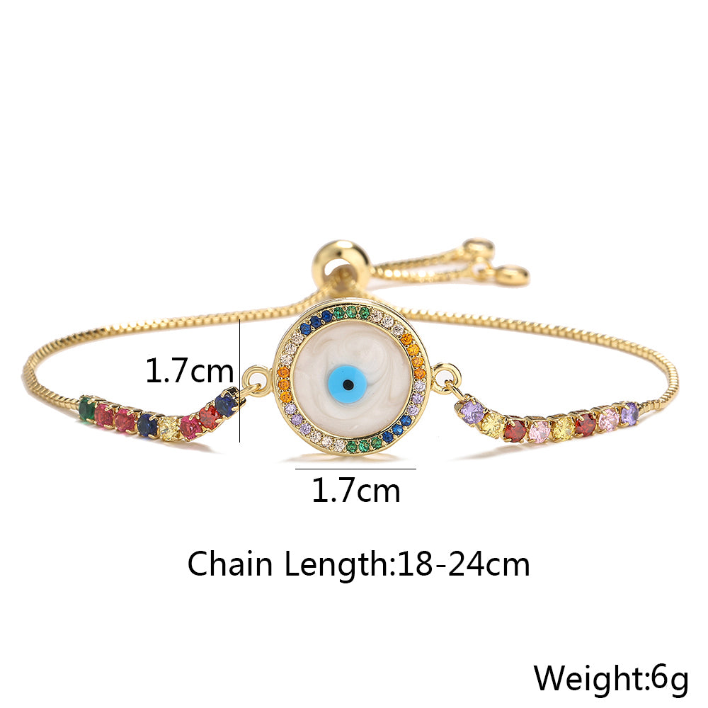 Women's Fashion Eye Copper Bracelets Inlaid Zircon Zircon Copper Bracelets