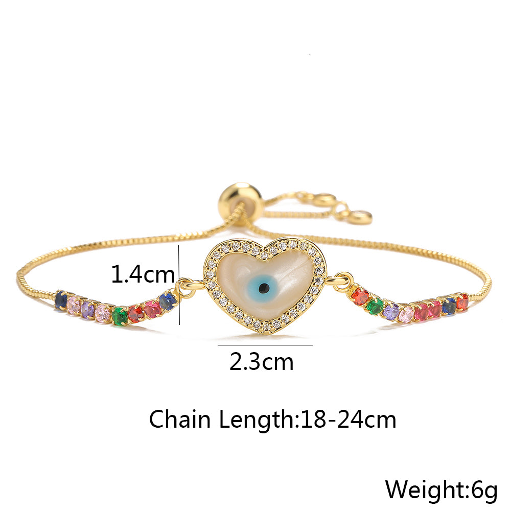 Women's Fashion Eye Copper Bracelets Inlaid Zircon Zircon Copper Bracelets