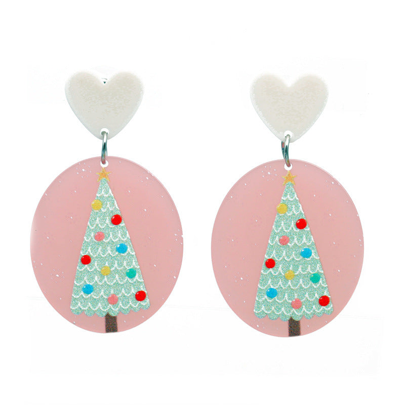 Fashion Christmas Tree Acrylic No Inlaid Earrings