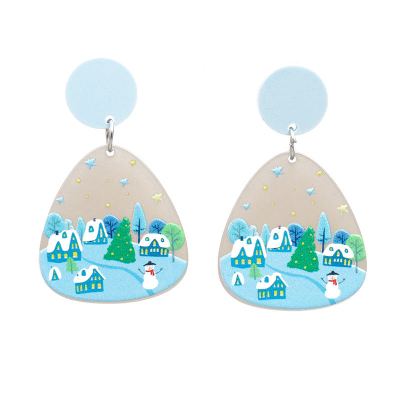 Fashion Christmas Tree Acrylic No Inlaid Earrings