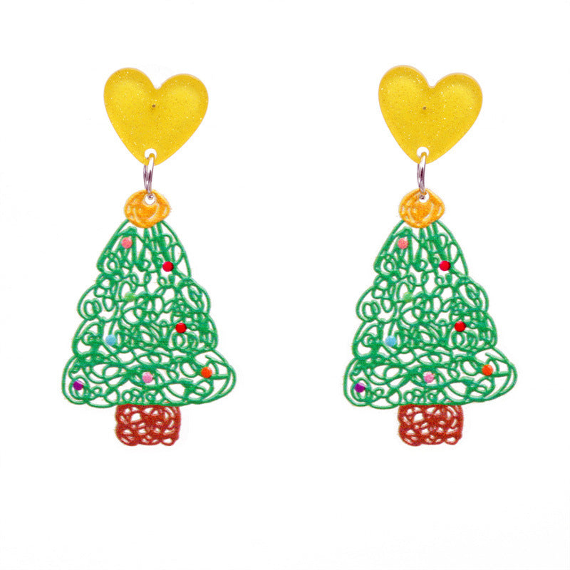 Fashion Christmas Tree Acrylic No Inlaid Earrings