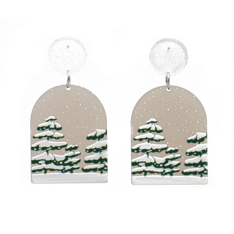 Fashion Christmas Tree Acrylic No Inlaid Earrings