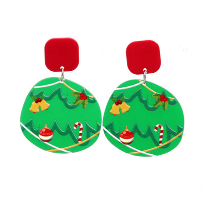 Fashion Christmas Tree Acrylic No Inlaid Earrings